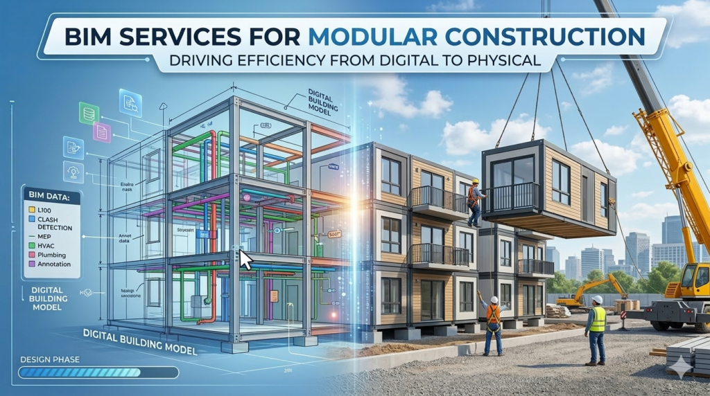 BIM services for modular construction digital building model
