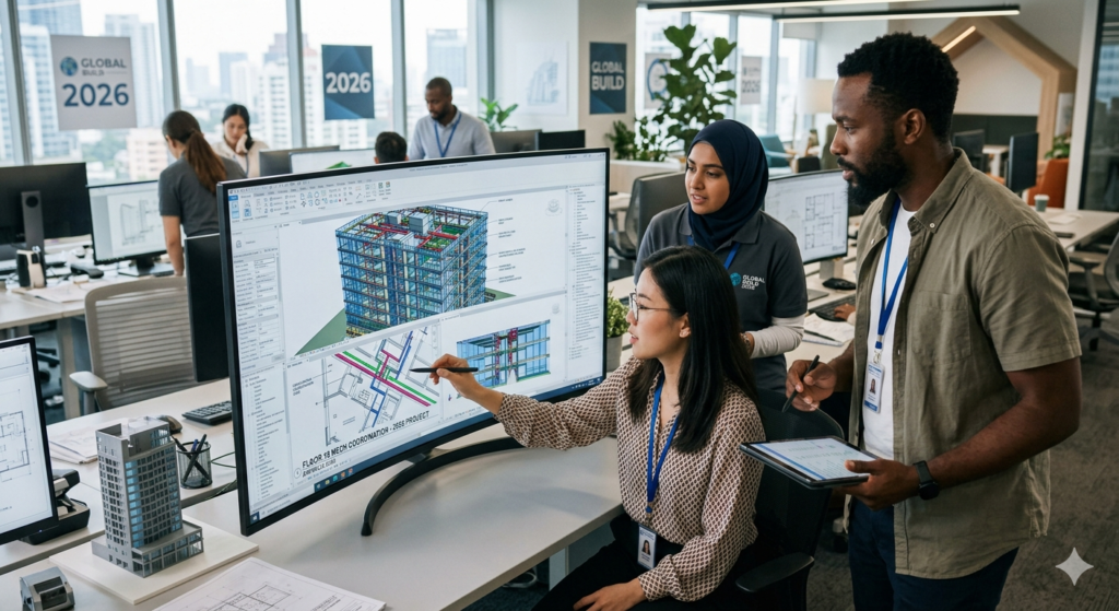 BIM skills 2026 engineers working on 3D building model