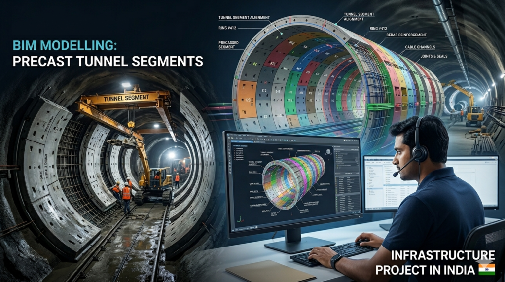"BIM modelling of precast tunnel segments for infrastructure project in India by Enclave Technology Service